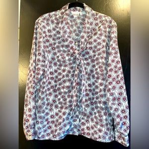 LESLIE FAY 70’s VINTAGE- FLORAL PRINT- PUSSYBOW BLOUSE